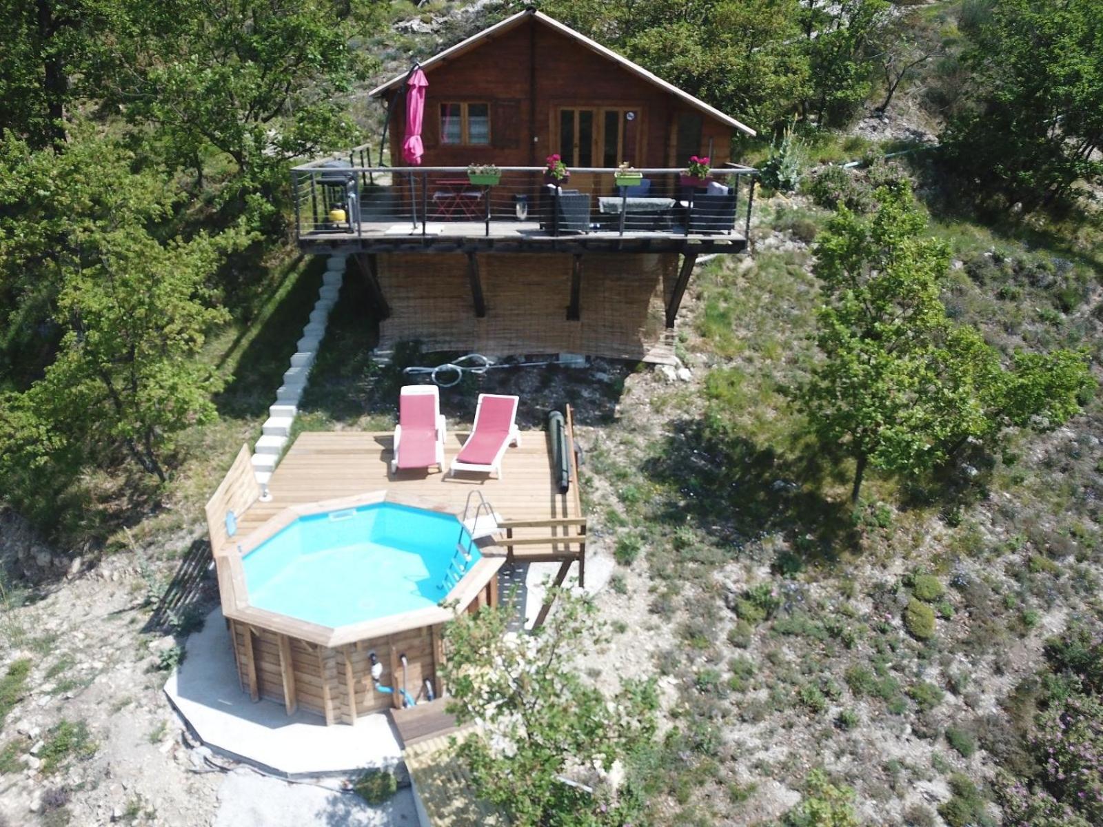 Chalet Sur Pilotis Avec Piscine Privee Luceram ภายนอก รูปภาพ